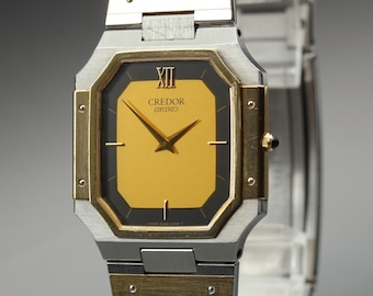 Vintage 1983 near mint seiko credor 9300-5320 gold 18k 14k quartz men's japan