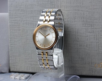 N mint / full set seiko credor 9571-6020 18kt two tone quartz men's watch japan