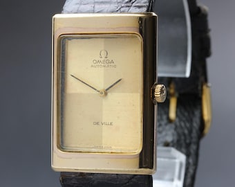 Vintage 1973 exc+5 omega de ville cal.661 151.0041 gold 25mm manual winding mens