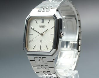 Private  Listing Vintage 1980 n mint seiko silver wave 9441-5010 texture dial qz mens watch japan