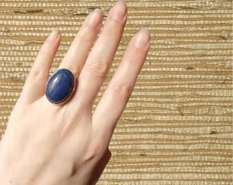 Anillos ajustables de cristal - Anillo con cabujón ovalado de piedra natural - Joyería curativa unisex hecha a mano - Regalo ideal