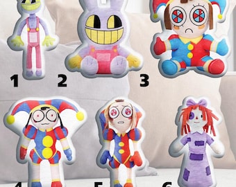 The Amazing Digital Circus Plush Pillow, Custom Pomni Jax Ragatha Throw Pillow, Digital Circus Fan Room Decor, Cute Cartoon Character Gift