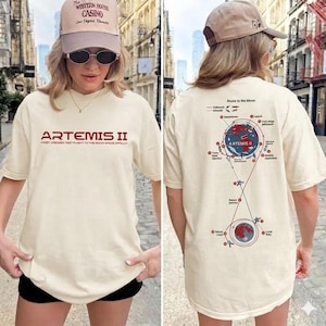 Artemis II Mission T-Shirt, Mond Mission Map Shirt, Zurück zum Mond T-Shirt, Space Program T-Shirt, 2026 Lunar Flight Comfort Colors Shirt