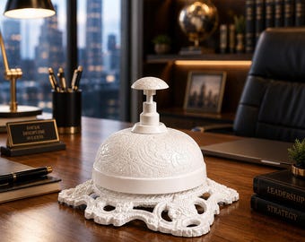 Vintage Nautical Personalized Brass Desk Bell | Custom Engraved Reception Bell | Teacher Gift | Hotel Counter Accent | Office Keepsake Décor