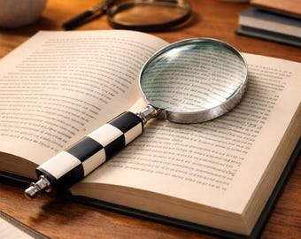 Handmade Antique Brass Magnifying Glass: 10X Vintage Reading Loupe, Jeweler Check Tool Gift