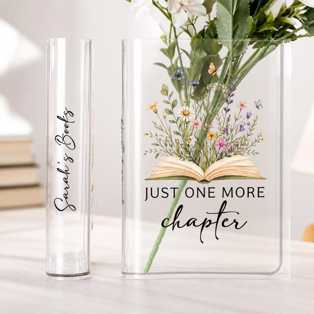 Personalized Acrylic Book Vase, Custom Name Gift for Book Lovers ...