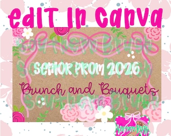 Sjabloonbanner balbal | Brunch en boeketten | Digitale download | 35 x 60 inch spandoek