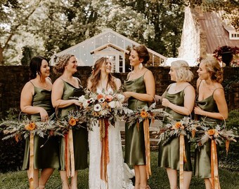 copper colored bridesmaid dresses