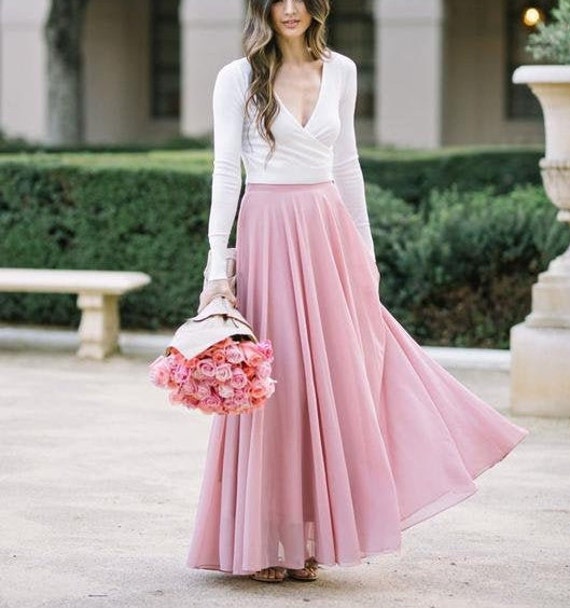 Chiffon Womens Maxi Skirt Bridesmaids Maxi Skirt Chiffon | Etsy