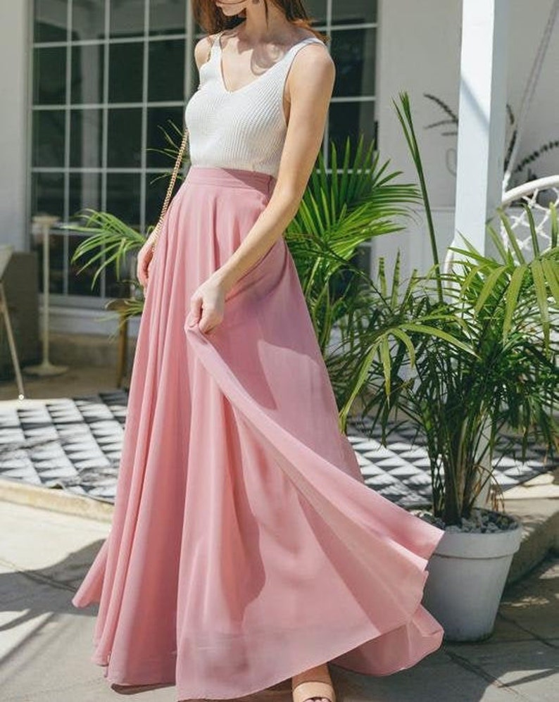 Chiffon Womens Maxi Skirt Bridesmaids Maxi Skirt Chiffon Etsy