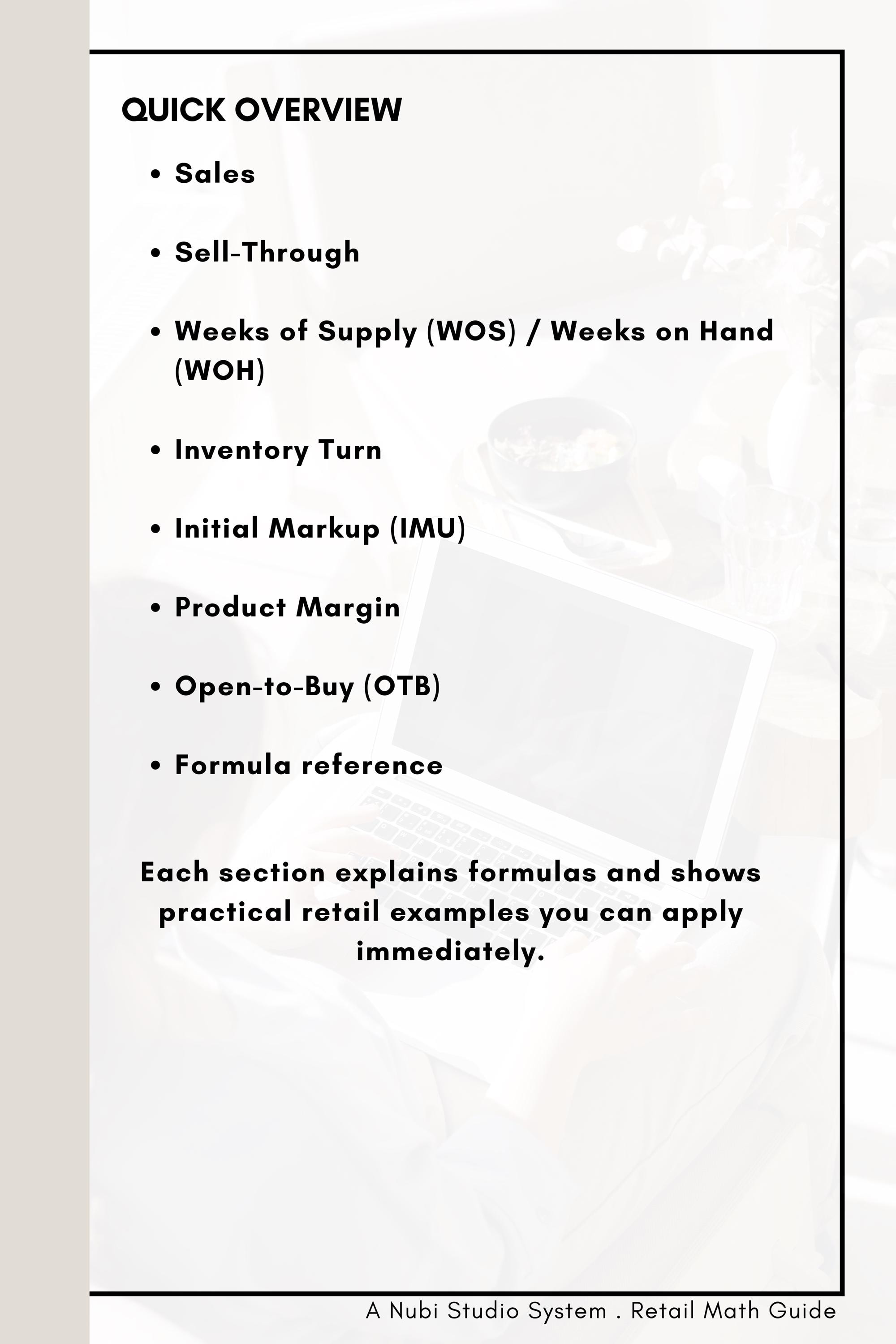 Merchandizing Math Formulas Retail Math Guide for Merchandising, Buying, and Planning Roles - Etsy