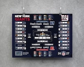 New York Giants NFL 2026-2027 Calendar, Printable Wall Chart, Football Match Schedule, NFL Bracket, NFL Planner Poster, Super Bowl Path