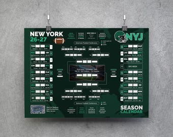 Voetbalkalender New York 26-27, printbare wandkaart, wedstrijdschema, New York voetbaltoernooischema, plannerposter voor New York
