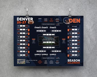 Denver voetbalkalender 2026-2027, printbare wandkaart, voetbalwedstrijdenschema, Denver voetbalbracket, Denver plannerposter