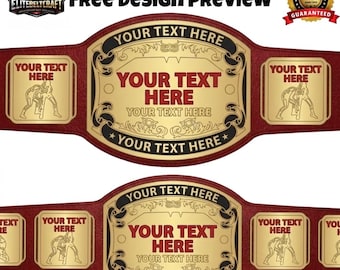 Custom Championship Belt: Personalized Logo Wrestling, Football Award