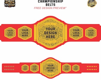カスタムデザインのチャンピオンベルト、名入れチャンピオンベルト、カスタムロゴベルト