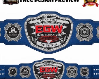 Cinturón de campeonato personalizado / Cinturón trofeo de lucha libre personalizado, logotipo y nombre