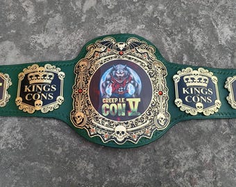 Personalized wrestling championship belt ; custom logo wrestling belts