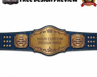 Personalized wrestling championship belt ; custom logo belt