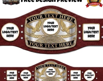Cinturón de campeonato personalizado / Cinturón trofeo de lucha libre personalizado, logotipo y nombre