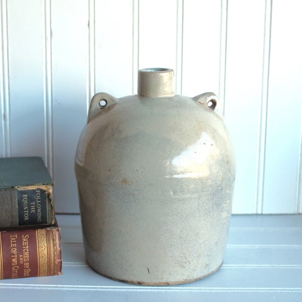 Antique European Crock Jug, Ceramic, Handmade, Country Farmhouse Cottage, Europe, French crockery, pot, planter, Stoneware