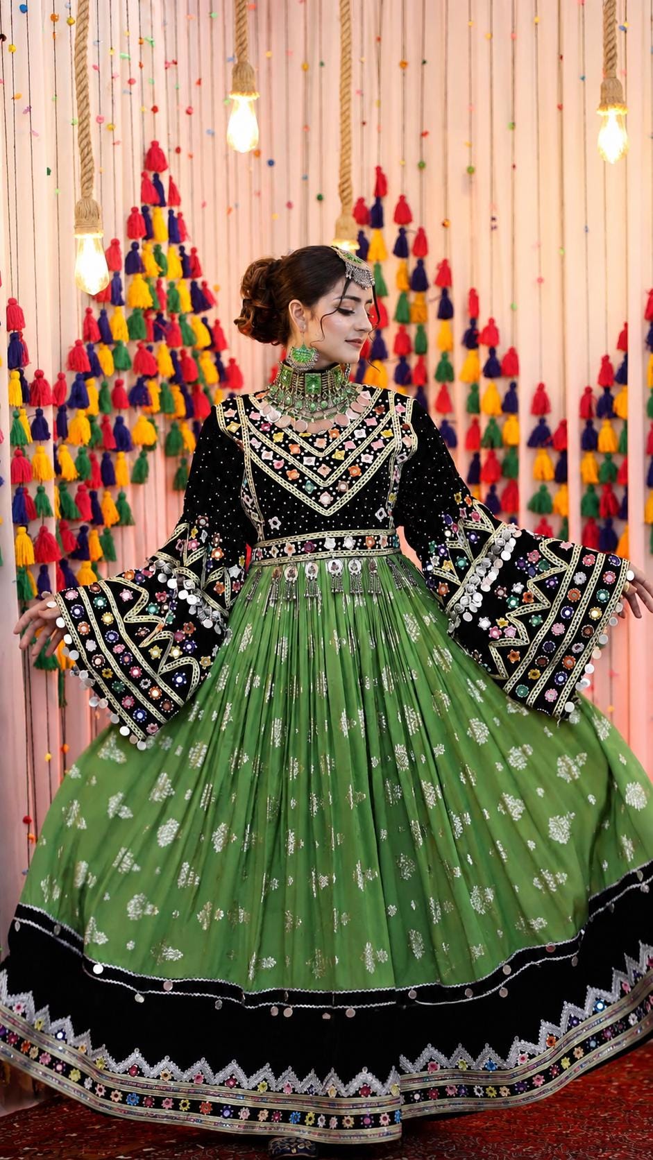 Green Ethnic Dress - Etsy