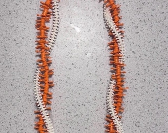 Lei Campbell Sabers Forever / Lei de graduación naranja y blanco / Lei de graduación hawaiana / Lei personalizado hecho a mano / Regalo de lei de Lego / Escuela Sabers