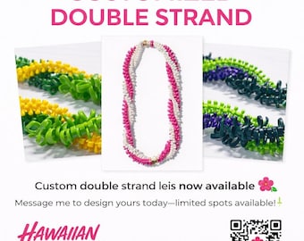 Custom Double Strand Forever Lei | Handmade Graduation Lei | Custom Colors | Hawaiian Inspired LEGO Lei | Personalized Gift | LEiGO LEi