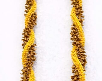 Handmade Hawaiian Graduation Lei | Gold Yellow Keepsake Island Celebration Lightweight Lei