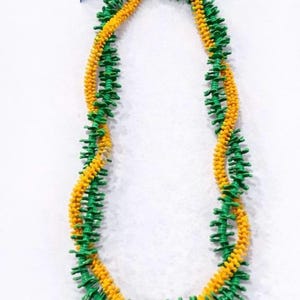 ʻIlima & Maile Inspired Forever Lei | Green Yellow Hawaiian Graduation Keepsake