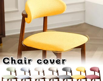 Moderne Nordic gebogen rugleuning stoelhoes chenille stretchstof keuken eetkamer coffeeshop rugleuning hoes