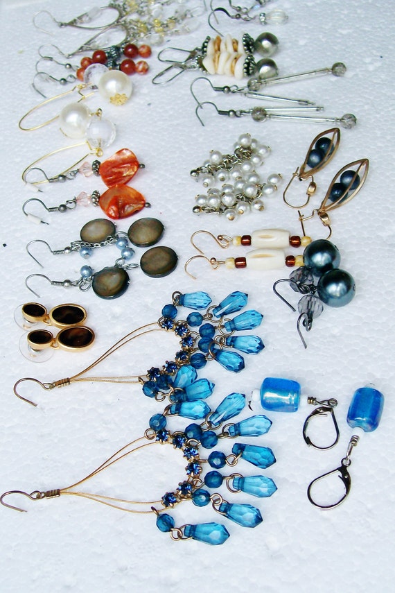 16 Pair PIERCED EARRING LOT Dangle Drop Sea Shell… - image 7