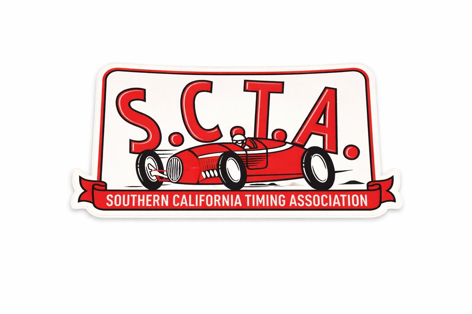 Scta Racing SCTA Racing ROADSTER Red Decal Sticker Southern California Timing ...