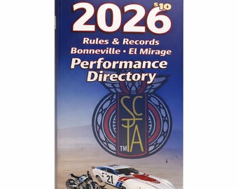 2026 SCTA RULE BOOK Bonneville & El Mirage Performance Directory Land Speed Racing Rules Official Guide