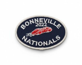 2022 Patch Bonneville Nationals  2.25” x 3.5” – Embroidered Racing Patch – SCTA Salt Flats Collector – Vintage Hot Rod Memorabilia