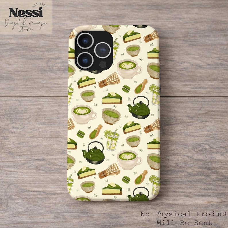 Matcha Design Pattern Matcha Seamless Pattern PNG: Japanese Green Tea Digital Paper (12x12 ...