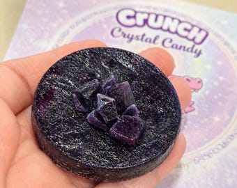 UBE Crystal Candy Discs | 2 Pack  | Kohakutou Candy | Crunchy Shell Jelly Centre | TikTok Viral Candy | Japanese Crystal Candy | Handmade