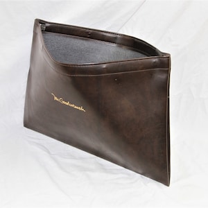Bolso adjunto Mr Goodwrench, Hazel, Inc., Cartera de mano marrón de papel legal, Cartera superior con bisagra, Vintage de los años 80