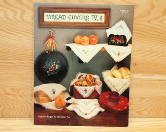 Bread Covers IV - Counted Cross Stitch Patterns - Harriette Tew Leaflet 35  - Vintage 1986