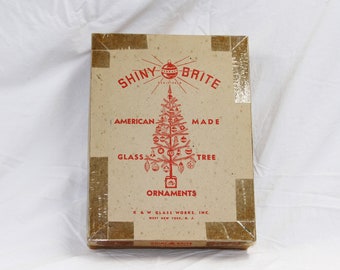 Shiny Brite Ornament Box - Box Only - 12 inch Ornament Storage Box - Retro Gift Box - 1940s