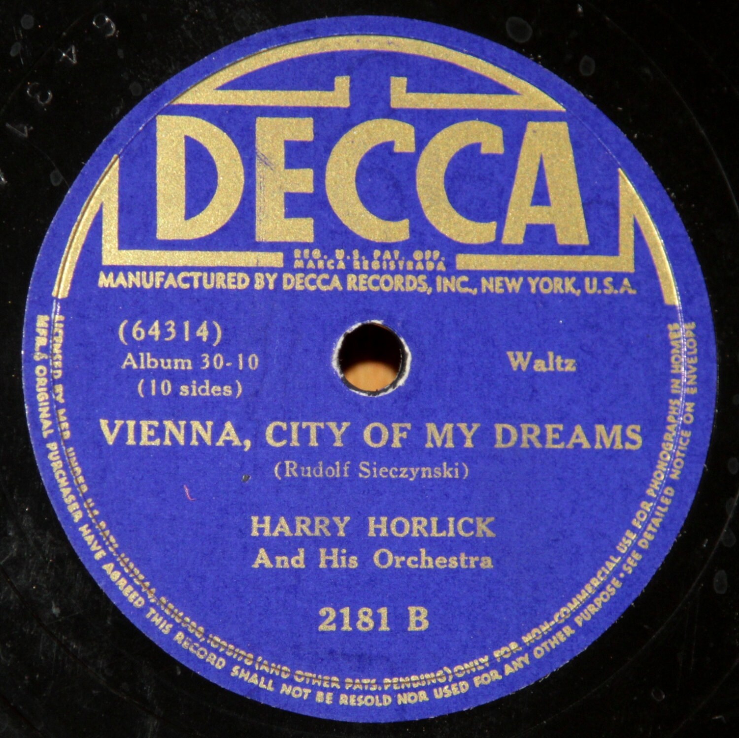 Harry Horlick - the Dollar Princess / Vienna, City of My Dreams