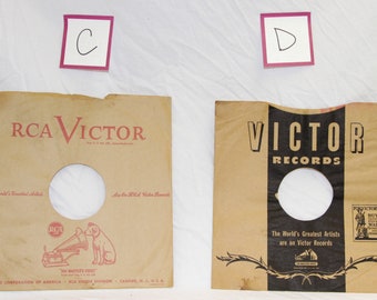 RCA Victor Record Sleeve Lot of 7 - Vintage 78 RPM Record Sleeve