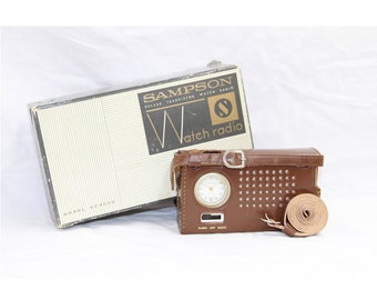 Sampson Deluxe Transistor Watch Radio - Working Condition - AM Band 6 Transistors - Alarm - Vintage 1960s
