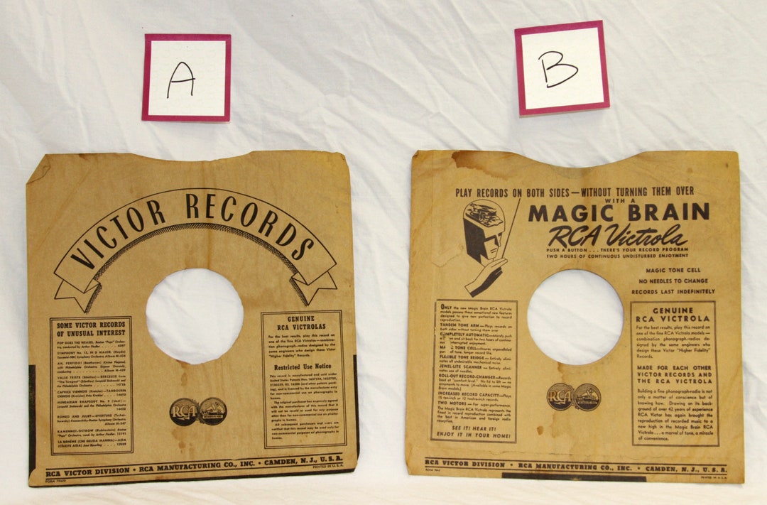 RCA Victor Record Sleeve Lot of 7 - Vintage 78 RPM Record Sleeve