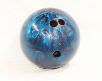 Ebonite Personal 300 - 12 lb Bowling Ball - Vintage Bowling Ball - Blue Swirl - Retro 1970&#39;s Bowling Ball