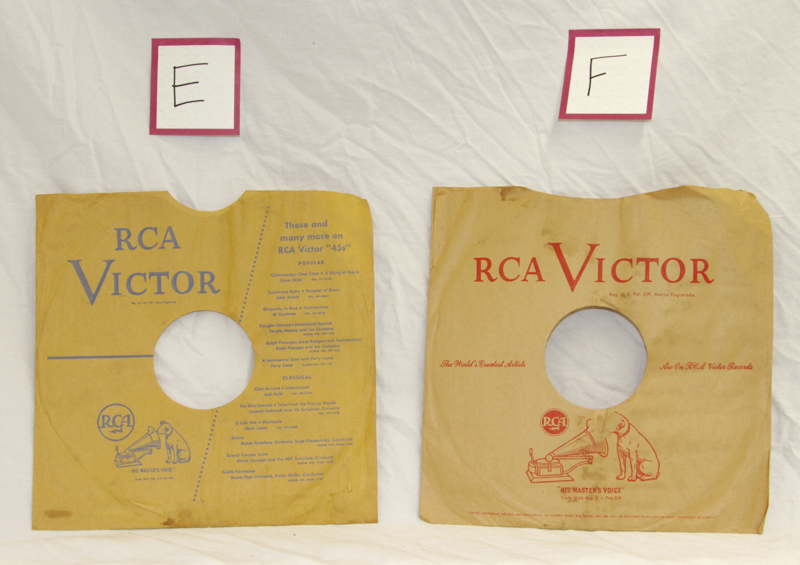 RCA Victor Record Sleeve Lot of 7 - Vintage 78 RPM Record Sleeve