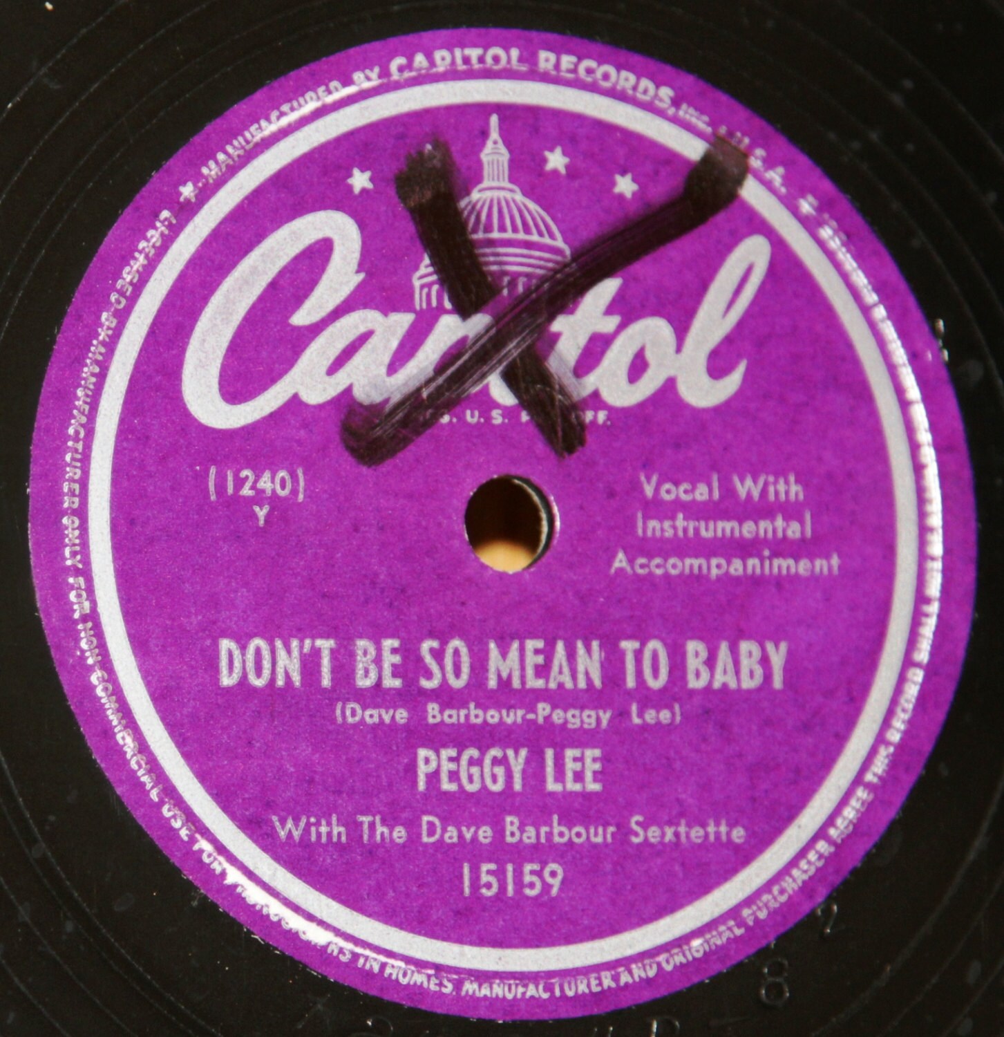 Peggy Lee Don't Be so Mean to Baby / Just a Shade on the ...