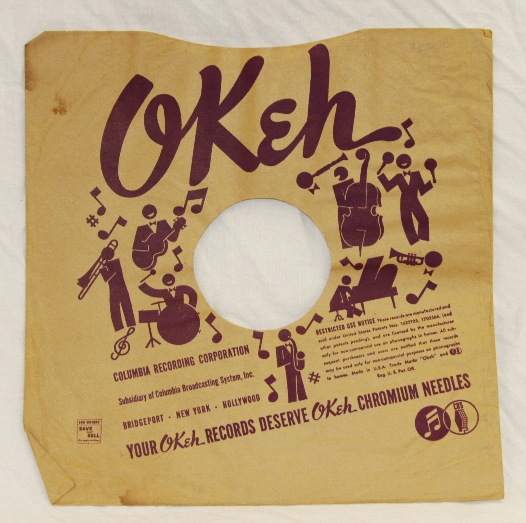 Brown Paper Record Sleeves - Vintage 78 RPM Record Sleeve