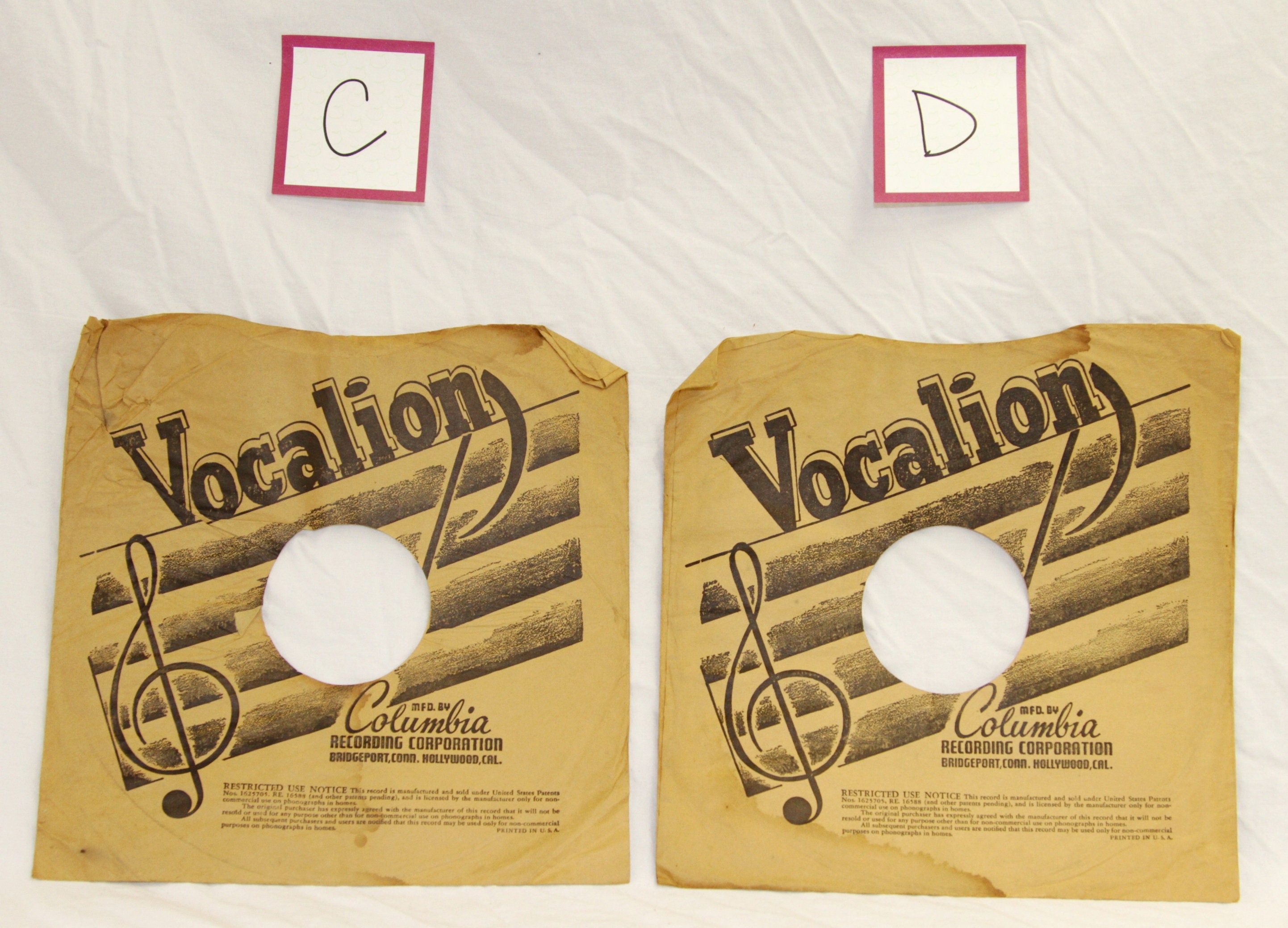 VOCALION 78rpm オリジナルスリーブ Vocalion Record Sleeve - Brown Paper Record Sleeves - Vintage 78