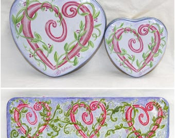 Brighton Heart Tins - Valentine's Day Tin - Big Heart, Small Heart, Long Flat Hearts - Storage - Crafts - Tin